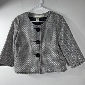 MAX STUDIO Geometric Print Blazer Jacket Women's Size Small Black White